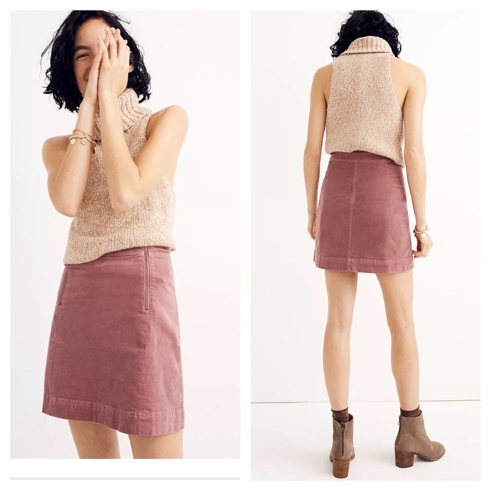 Madewell Velveteen Uptown Zip Skirt Size 4